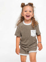 Terry Cloth Tee - Khaki Green by Little Bipsy