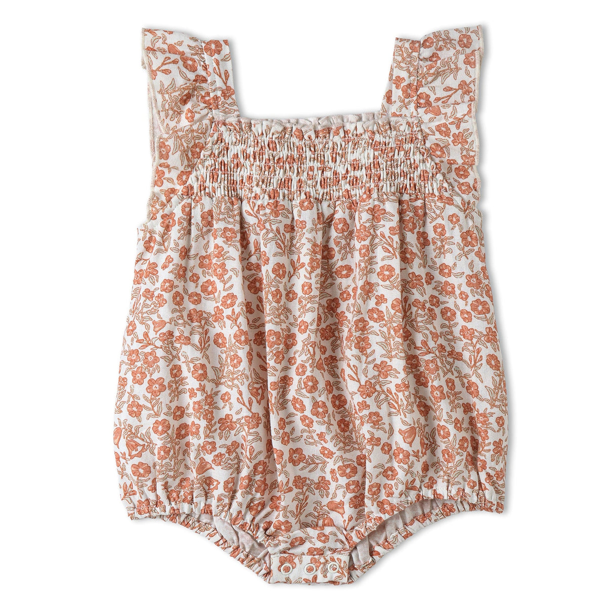 Organic Ruffle Sleeve Bubble Romper - Sienna by Makemake