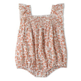 Organic Ruffle Sleeve Bubble Romper - Sienna by Makemake