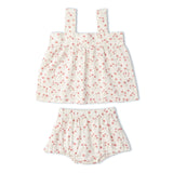 Organic Scalloped Top & Bloomers Set- Pink Bloom by Makemake