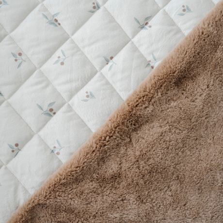 Minky/Faux Fur Nap Mat- Blush Bloom by Saranoni