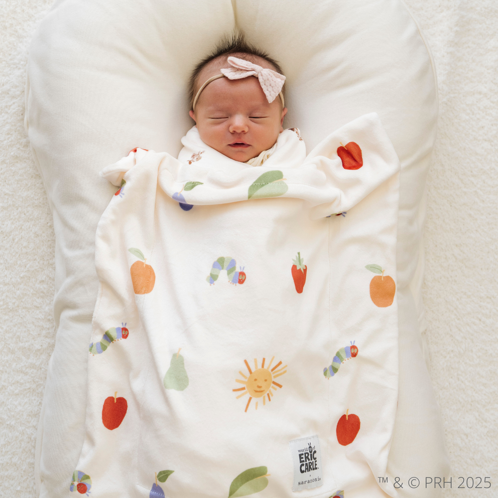 Mini Minky Stretch Blanket- The Very Hungry Caterpillar by Saranoni
