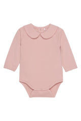 Long Sleeve Collared Bodysuit in Misty Rose by Fixoni