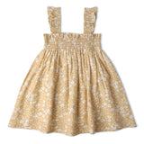 Organic Smocked Sundress- Yellow Blossom by Makemake