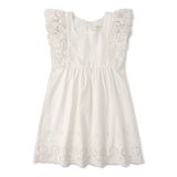 Organic Eyelet Flutter Dress - Ivory Eyelet by Makemake