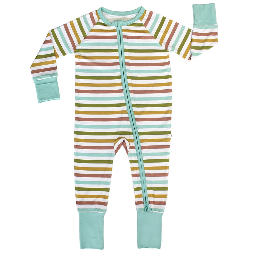 Striped Bamboo Baby Pajamas - Spring Stripes Convertible by Emerson and Friends