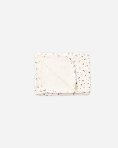 Pointelle Baby Blanket || Blue Ditsy by Quincy Mae