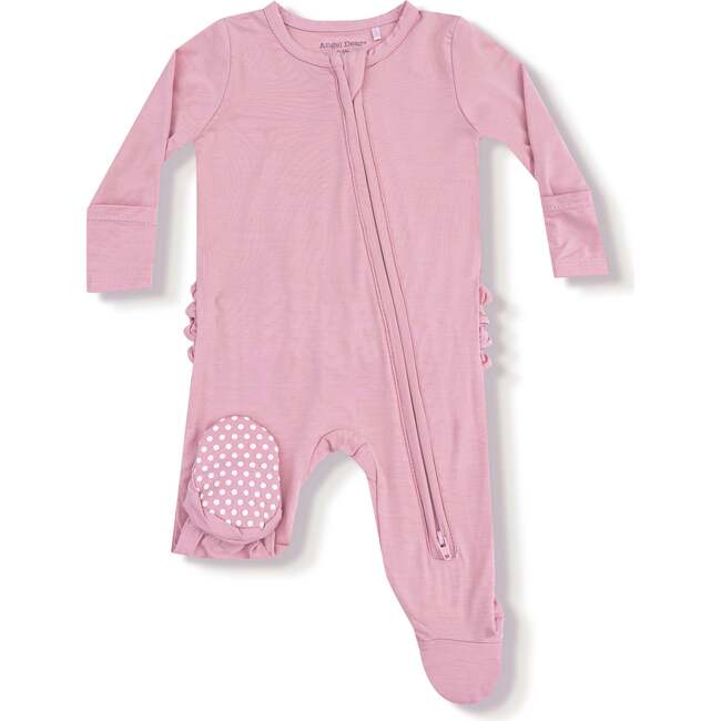 2 Way Ruffle Zipper Footie- Cameo Bamboo by Angel Dear
