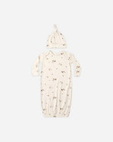 Bamboo Baby Gown + Hat Set || Woodland by Quincy Mae