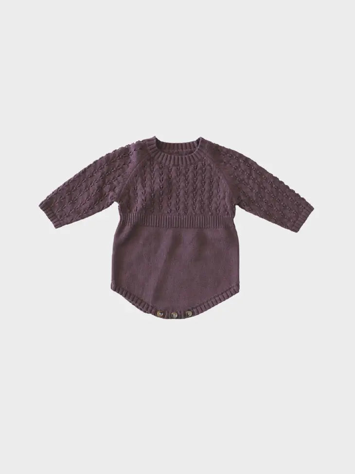 Baby Knit Sweater Romper in Plum by babysprouts
