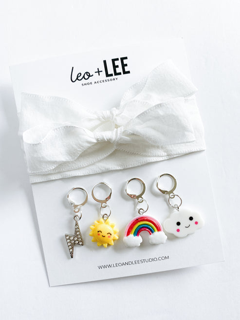 Kids Sneaker Charm Set + White Laces by Leo + Lee
