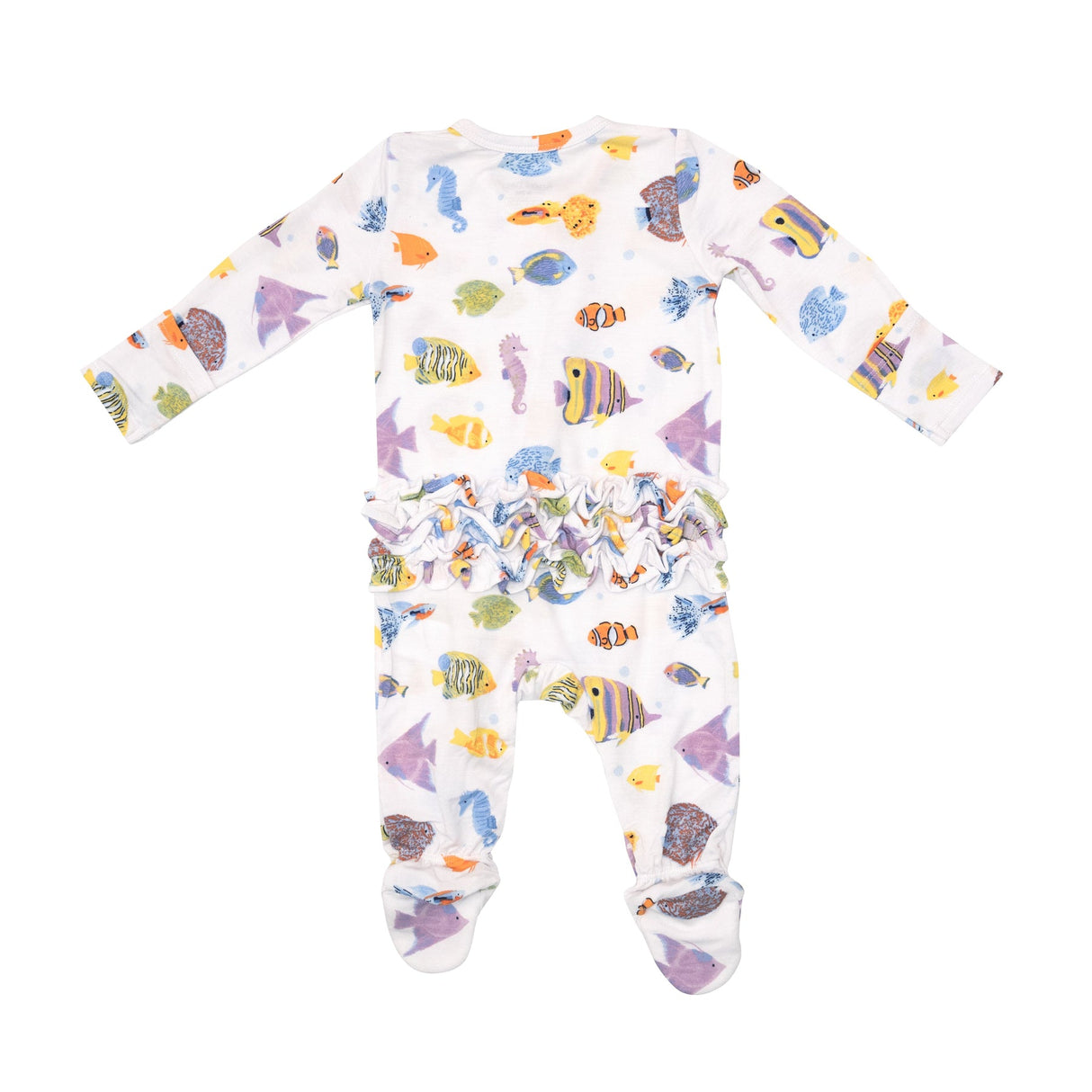 2-Way Ruffle Back Zipper Footie in Tropical Reef Fish by Angel Dear