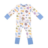 2-Way Ruffle Back Zipper Romper in Tropical Fish by Angel Dear