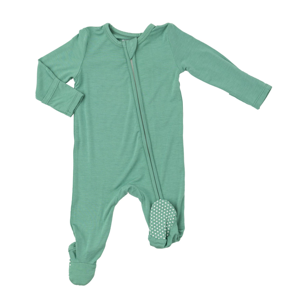 2-Way Zipper Footie - Malachite Green Solid by Angel Dear