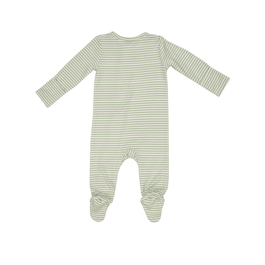 2-Way Zipper Footie - Woodland Swaddle Babies Stripe by Angel Dear NB