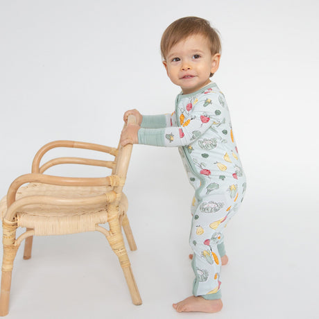 2-Way Zipper Romper - Watercolor Baby Veggies by Angel Dear