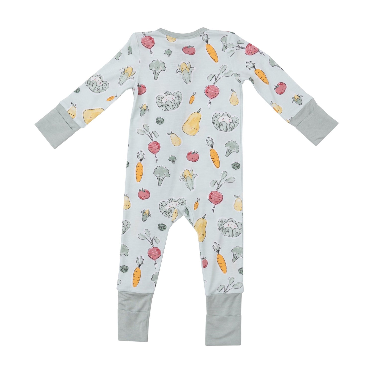 2-Way Zipper Romper - Watercolor Baby Veggies by Angel Dear