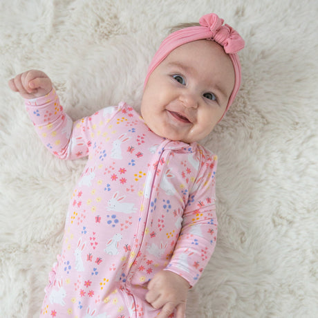 2-Way Zipper Ruffle Back Footie - Bunny Meadow by Angel Dear