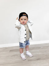 Cardigan - Heather Grey by Little Bipsy