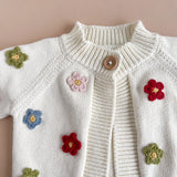 Cotton Flower Cardigan Color Baby Sweater Spring Summer by The Blueberry Hill