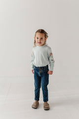 Girls Paperbag Denim Pants- Dark Blue Wash by Babysprouts