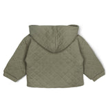 Organic Quilted Hooded Jacket - Olive by Makemake