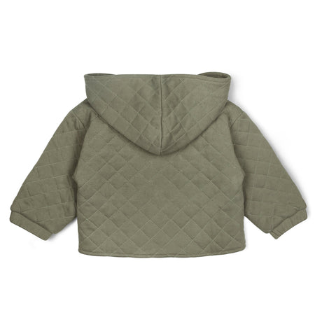 Organic Quilted Hooded Jacket - Olive by Makemake