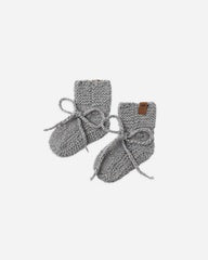 Knit Booties || Heathered Slate by Quincy Mae
