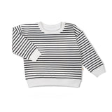 Organic Fleece Sweatshirt - Black Stripes by Makemake