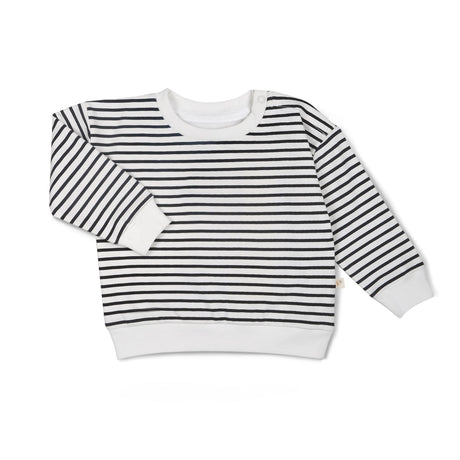 Organic Fleece Sweatshirt - Black Stripes by Makemake