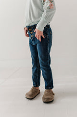 Girls Paperbag Denim Pants- Dark Blue Wash by Babysprouts