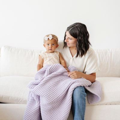 Wisteria Waffle Knit Receiving Blanket by Saranoni