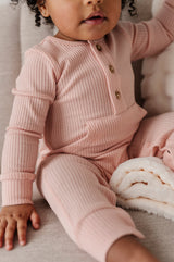 Waffle Romper - Blush by babysprouts