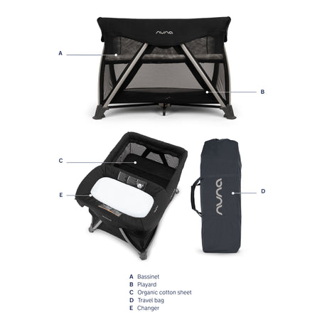 Nuna SENA Aire Playard with Zip-Off Bassinet + Changer