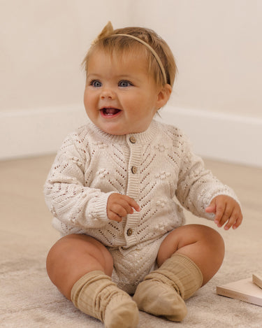 Knit Cardigan || Heathered Oatmeal by Quincy Mae