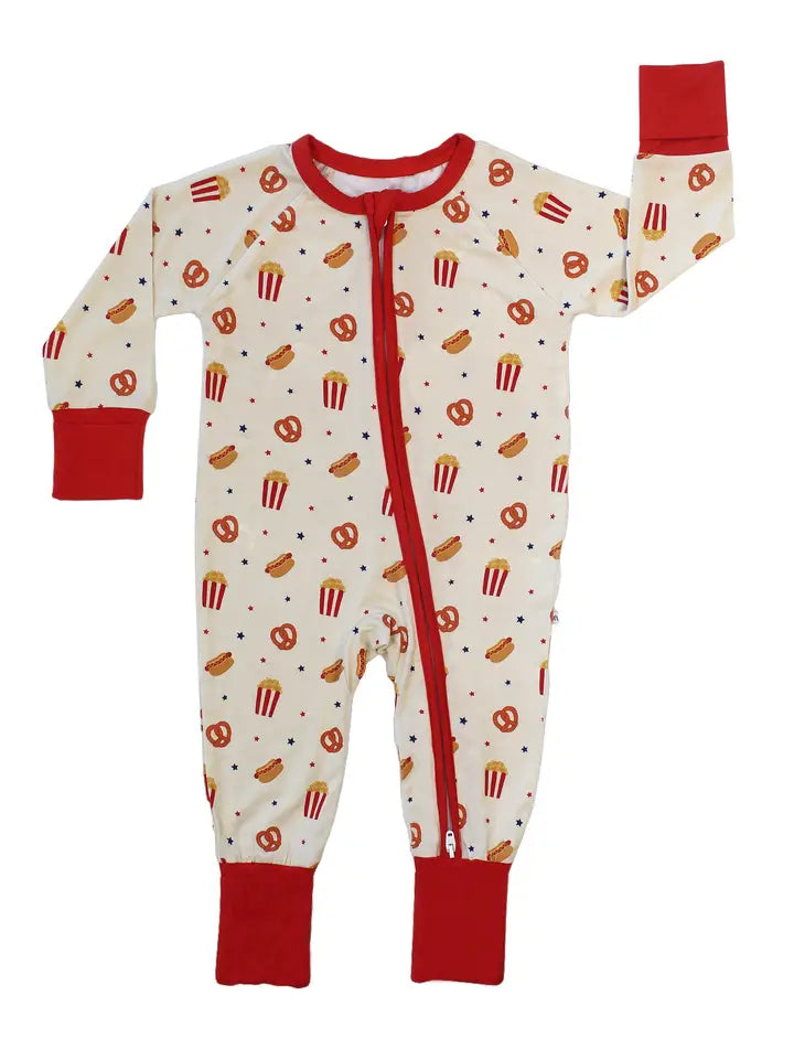 Here For the Snacks Foodie Bamboo Convertible Baby Pajamas by Emerson and Friends