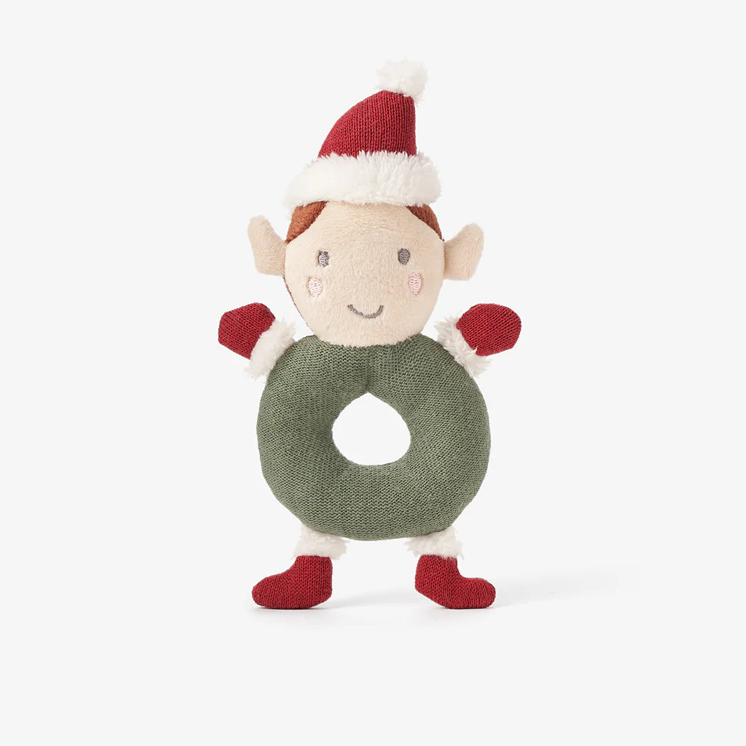 'Jingle' Elf Knit Ring Rattle by Elegant Baby