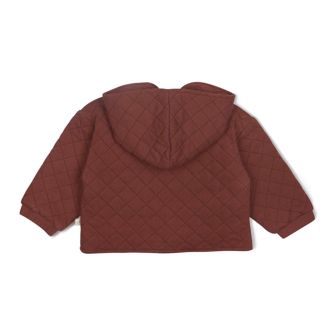 Organic Quilted Hooded Jacket - Plum by Makemake