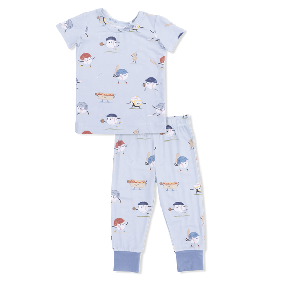 Short Sleeve Loungewear Set- Baseballs Playing Baseball by Angel Dear