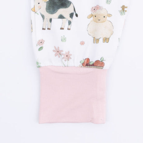 Short Sleeve Loungewear Set- Cute Farm Animals Pink by Angel Dear