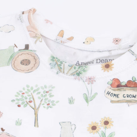 Short Sleeve Loungewear Set- Cute Farm Animals Pink by Angel Dear