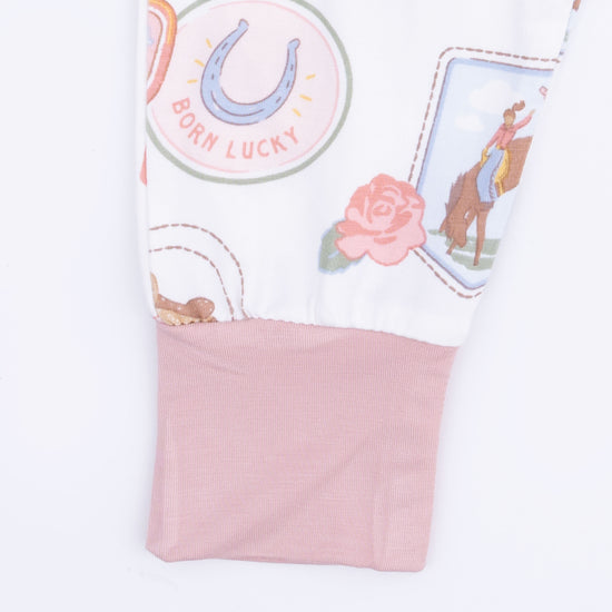 Short Sleeve Loungewear Set- Rodeo Patches Pink by Angel Dear