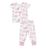 Short Sleeve Loungewear Set- Rodeo Patches Pink by Angel Dear