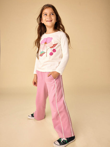 Lace Trim Track Pants- Hydrangea by Tea Collection
