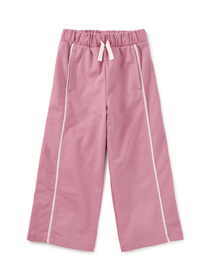 Lace Trim Track Pants- Hydrangea by Tea Collection