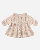 Ruffle Collar Button Dress || Pink Blossom by Quincy Mae