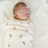 Minky Stretch Swaddle/Blanket- Meadow by Saranoni