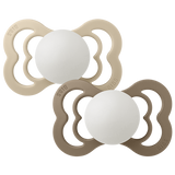 Supreme GLOW Pacifiers 2 Pk- Vanilla /Dark Oak by Bibs