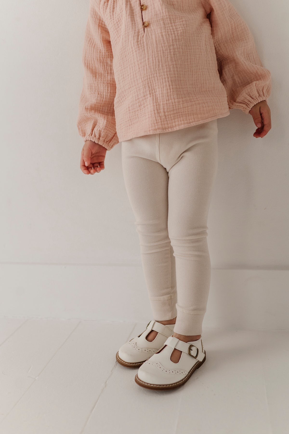 Ribbed Leggings- Cream by Babysprouts