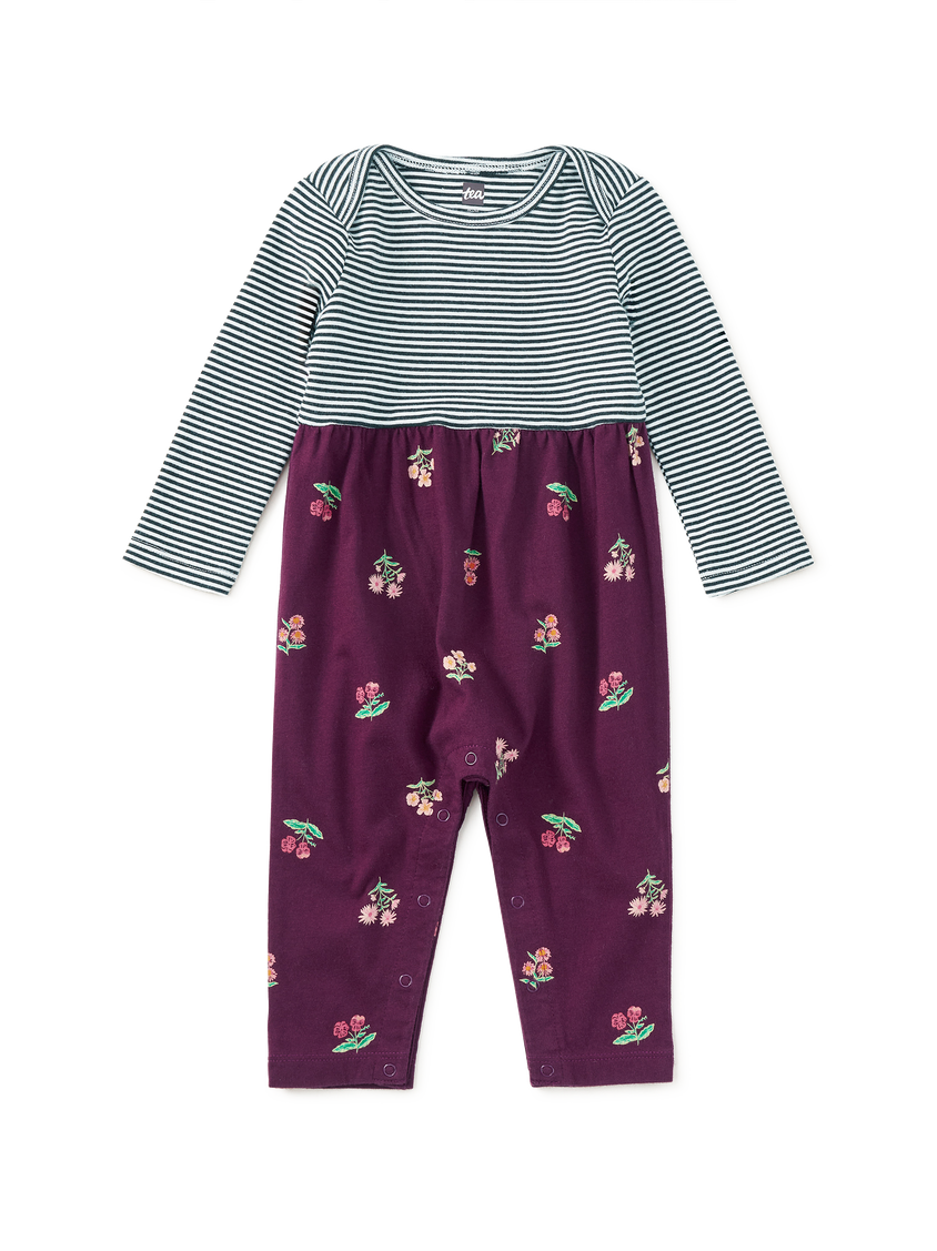 Print Mix Baby Romper- Midnight Posy by Tea Collection